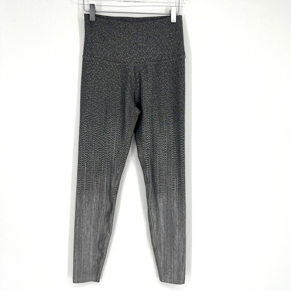 Beyond Yoga Leggings Womens M Drip Dot Gray Silver Athleisure Workout Gym - Picture 1 of 5